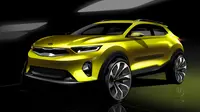 KIA resmi memberikan nama sub-compact SUV terbarunya, yaitu Stonic (7/6/2017). Di saat yang bersamaan, pabrikan asal Korea Selatan tersebut membocorkan   gambar sketsa resmi dari calon kompetitor Toyota C-HR, dan Honda HR-V. (ist)