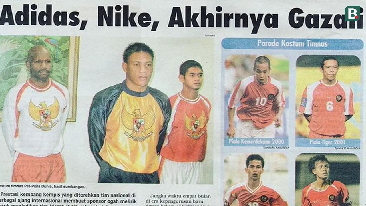 Jersey Timnas Indonesia saat berlaga di Piala Asia 2004