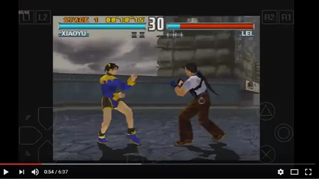 Tekken 3 di ePSXe for Android. Kredit: ePSXe for Android via YouTube
