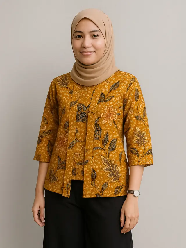 Model Batik Kutu Baru Hijab dengan Desain Anggun dan Sopan (Foto: ChatGPT)