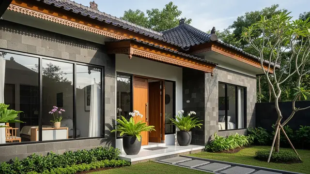 Inspirasi Dinding Batu Tempel untuk Rumah Kampung Modern/Gemini AI