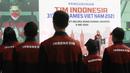 <p>Usai dikukuhkan oleh KOI dan Menpora, rencananya kontingen Indonesia untuk SEA Games 2021 ini juga akan dikukuhkan oleh Presiden Joko Widodo di Istana Negara pada Senin (9/5/2022). (Bola.com/M Iqbal Ichsan)</p>