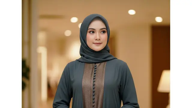 Desain Gamis Abaya Simple tapi Terlihat Mahal