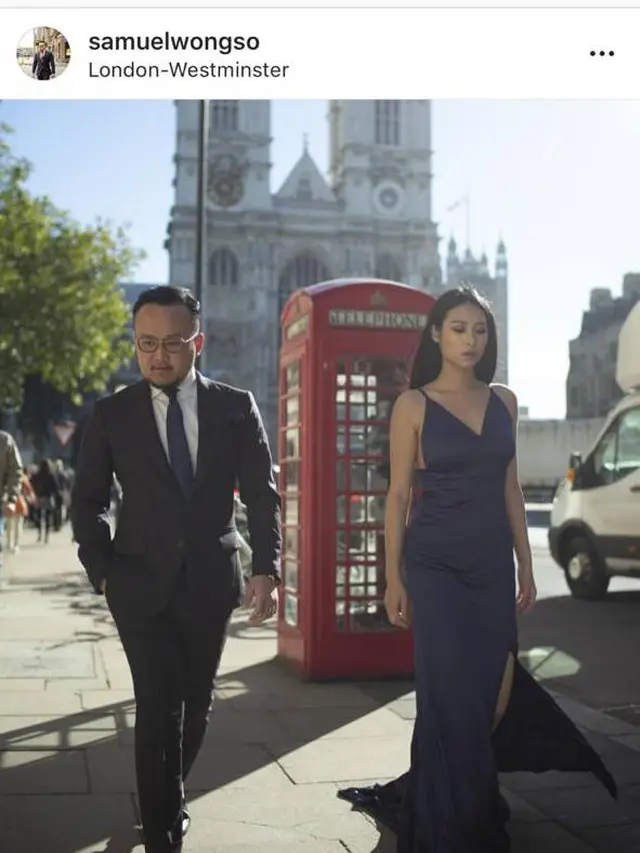 Samuel Wongso dan calon istri di Westmister Abbey (Instagram)