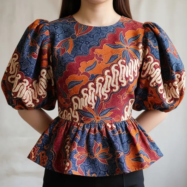 9 Model Batik Lengan Puff Volume Formal, Tampil Anggun dan Modern