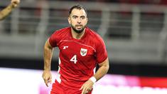 Pemain Timnas Indonesia, Jordi Amat melakukan selebrasi setelah mencetak gol ke gawang Chinese Taipei saat laga FIFA Matchday di Stadion Gelora Bung Tomo (GBT), Surabaya, Jumat (05/09/2025). (Bola.com/Abdul Aziz)