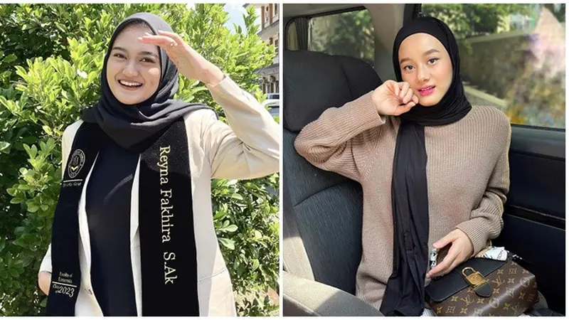 6 Potret Terbaru Reyna Fakhira Sosok Viral Disebut Mirip Dinda Hauw, Baru Lulus S1