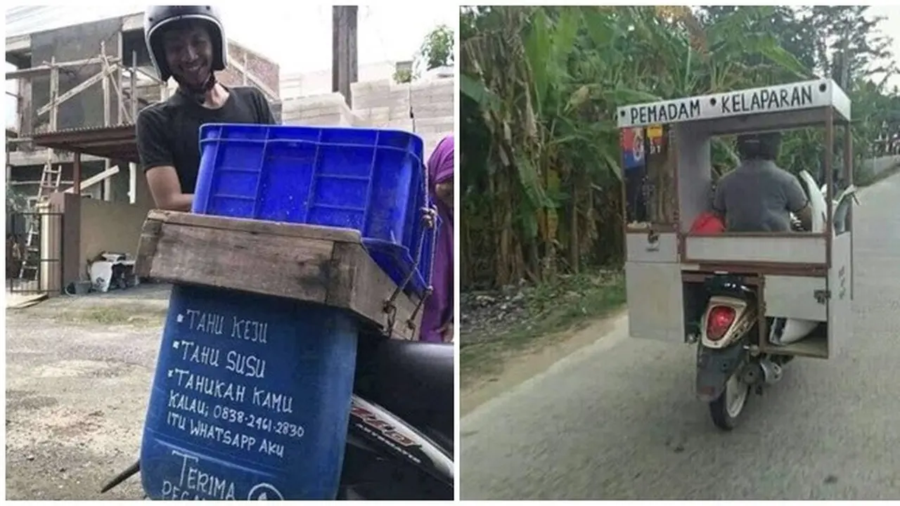 6 Tulisan Nyeleneh di Gerobak Motor Ini Bikin Pembeli Jadi Salah Fokus