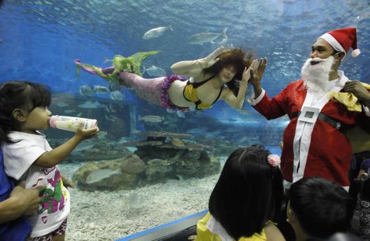 'Putri Duyung' dan 'Santa Claus' hibur anak-anak