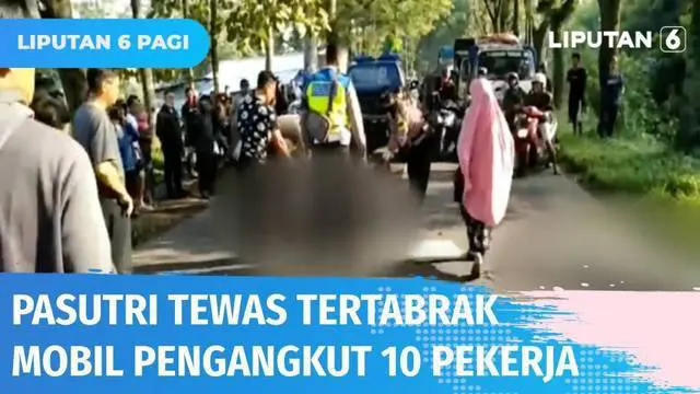 VIDEO: Motor Oleng, Pasutri di Tegal Tewas Dihantam Mobil Pengangkut 10 Pekerja