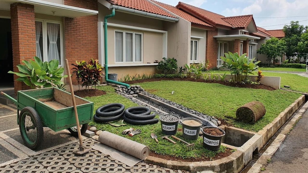 Cara Membuat Drainase Halaman Sederhana agar Air Tidak Menggenang