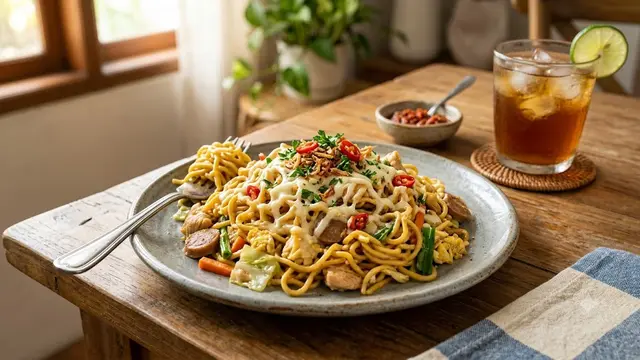 Resep Mie Goreng Saus Keju. Foto: AI Generated