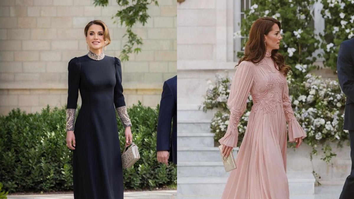 Adu Gaya Kate Middleton dan Queen Rania dengan Gaun Kerah Tinggi di ...