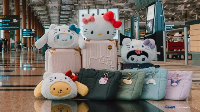 Boneka Hello Kitty Raksasa Sambut Pengunjung Bandara Changi Singapura Jelang Libur Akhir Tahun