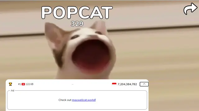 Tangkapan layar game Popcat