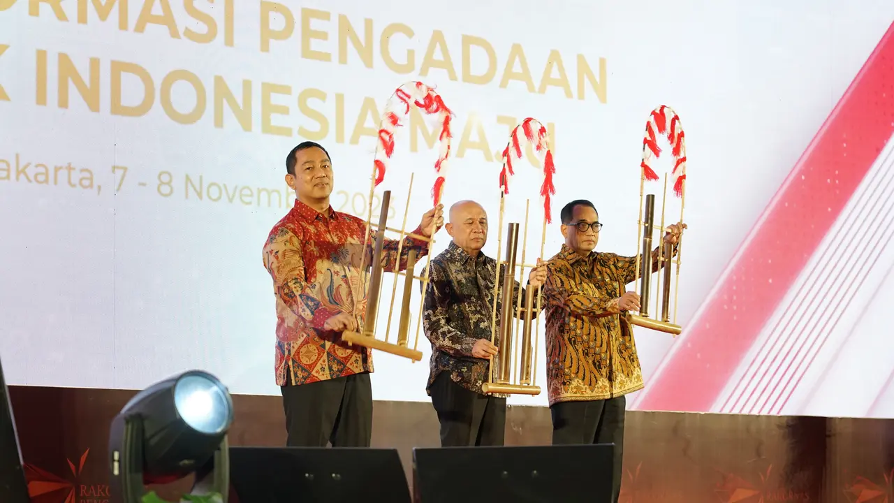 Menteri Koperasi dan UKM Teten Masduki dalam Rapat Koordinasi Nasional (Rakornas) Pengadaan 2023 pada Selasa (11/6/2023). (Dok LKPP)