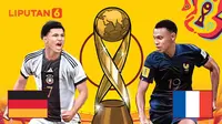 Banner Infografis Jerman vs Prancis Road to Final Piala Dunia U-17 2023, Head to Head dan Rekor&nbsp;(Liputan6.com/Abdillah)