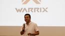 Direktur Pengembangan Bisnis Warrix, Atsuo Ogura, saat peluncuran Warrix Indonesia di Hotel Santika, Jakarta, Kamis, (6/2/2020). Apparel asal Thailand ini resmi masuk pasar Indonesia. (Bola.com/M Iqbal Ichsan)