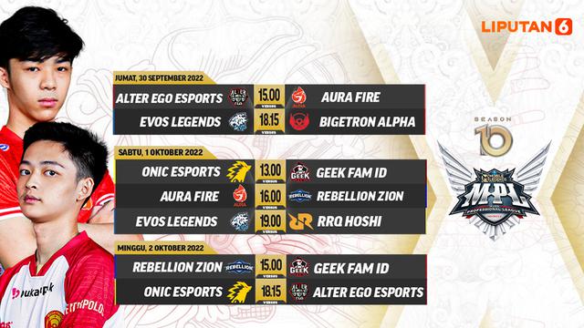 Jadwal dan Link Streaming MPL Indonesia Season 10 Matchweek 8 di Vidio, 30 September - 2 Oktober 2022