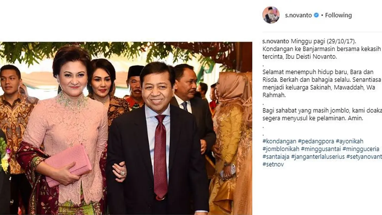 Gaya glamor istri Setya Novanto