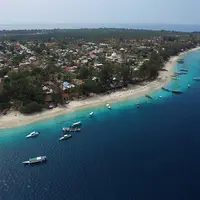 Beginilah keindahan Gili Trawangan sebelum terjadi gempa Lombok pada Minggu (5/8/2018). (M Husni Mubarrok/ Liputan6.com)