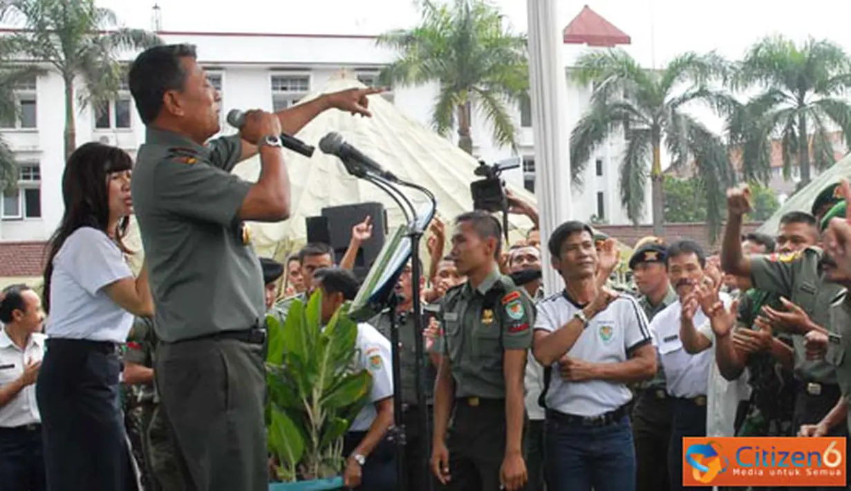 Citizen6, Bandung: Ulang tahun Pangdam dirayakan bersama-sama dengan ulang tahun Prajurit dan PNS Kodam yang berulang tahun pada bulan Juli, bertempat di Lapangan Upacara Makodam III/Slw Jalan Aceh Nomor 69 Bandung, Selasa (12/7). (Pengirim: Kodam)