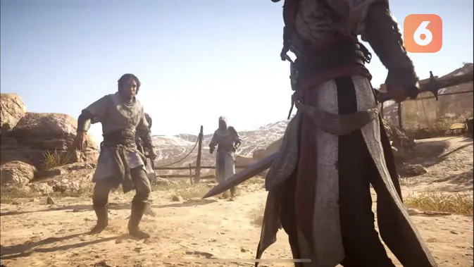 <p>Cutscene Assassins Creed Mirage di iPhone 15 Pro Max terlihat detail dan berjalan mulus. (/ Yuslianson)</p>