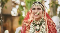 Gaun pengantin Shloka Mehta, menantu orang terkaya di India, yang sangat indah (Dok.Instagram/@merchantradhika/https://www.instagram.com/p/Bu6Xf-Yn0eA/Komarudin)