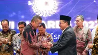 Badan Pengelola Keuangan Haji (BPKH) menerima penghargaan sebagai Lembaga Mitra Wakaf Nasional pada BWI Award 2022 (Istimewa)