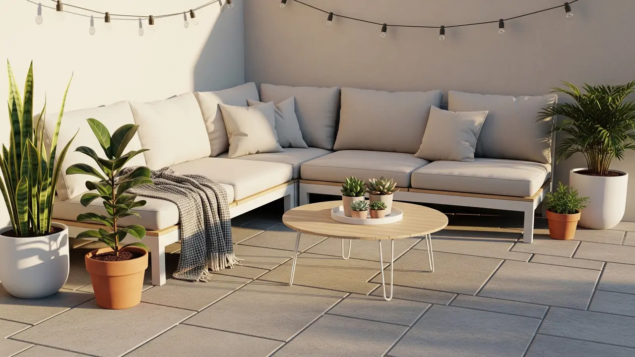 Ide Outdoor Lounge Ukuran 2x2 Meter (AI Generated)