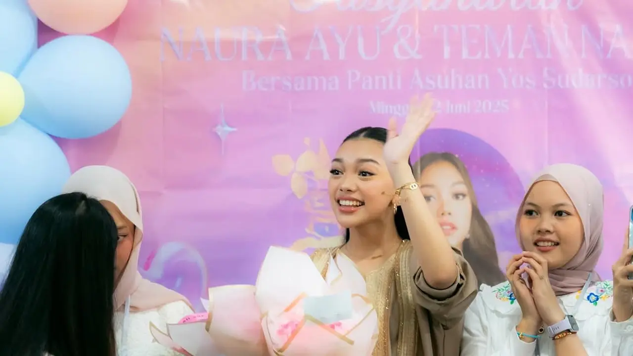 Gaya Santun Elegan Naura Ayu Rayakan Ulang Tahun di Panti Asuhan, Terlihat Adem dengan Kaftan Cokelat