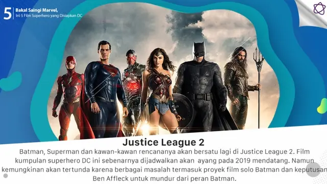 [Bintang] Bakal Saingi Marvel, Ini 5 Film Superhero yang Disiapkan DC