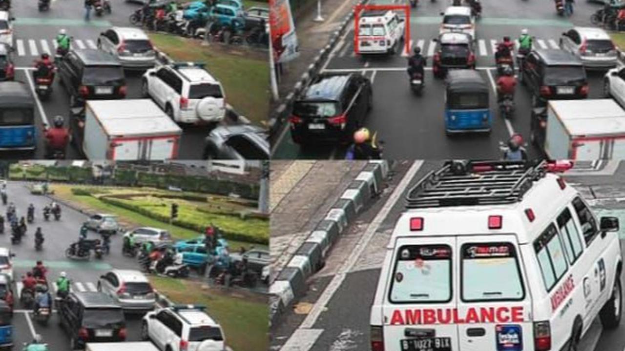 Ambulans relawan banten kena ETLE di Jakarta