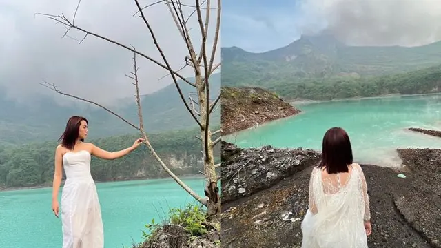 Happy Asmara di Kawah Kelud