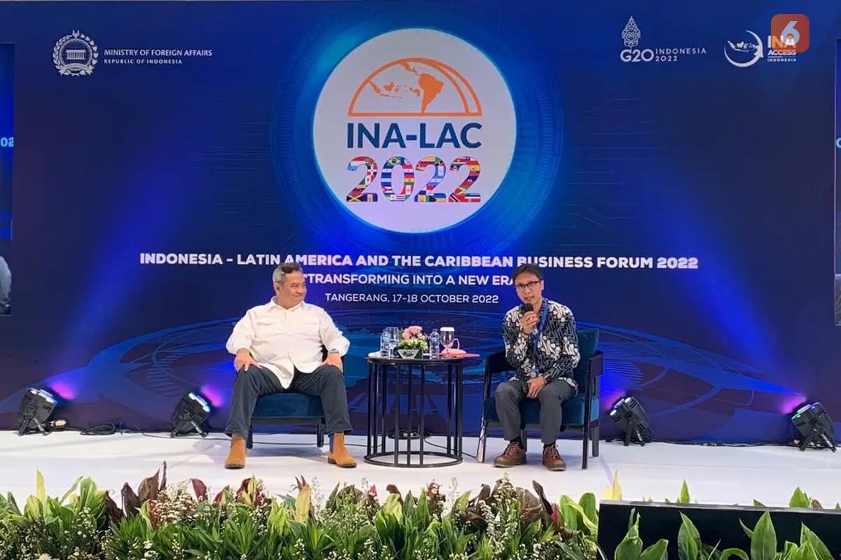 Forum bisnis INALAC 2022 yang akan menjadi wadah bagi para pengusaha dan pelaku ekspor-impor antara Indonesia dengan Amerika Latin-Karibia. Acara ini digelar di Tangerang pada 17-18 Oktober 2022. (Liputan6/Benedikta Miranti).