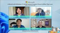 Temu media virtual kreator konten dan Windows 11, Jumat (5/11/2021) (Dok. Microsoft Indonesia)