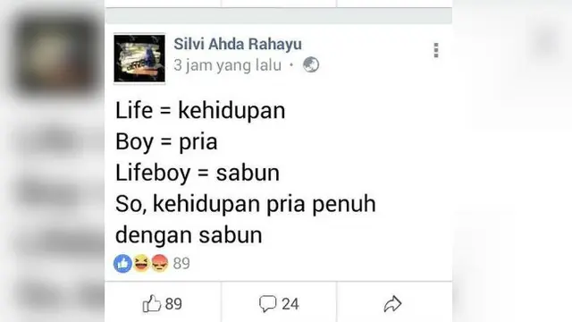 Warganet zaman now mengolah terjemahan kata semau mereka dan membuat kita mengernyitkan kening.