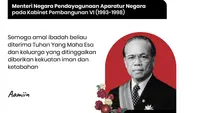 Mantan Menteri Pendayagunaan Aparatur Negara RI Letjen TNI Dr Tiopan Bernhard Silalahi (T.B.Silalahi) meninggal dunia. (Foto: laman Kementerian PAN-RB)