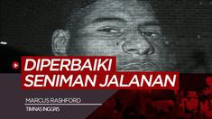 Berita video mural Marcus Rashford diperbaiki oleh seniman jalanan bernama Akse P19