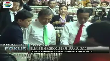 Presiden Jokowi dan Presiden Korea Selatan, Moon Jae In belanja batik bersama, pengunjung mal di Bogor heboh. Seperti apa, ya?