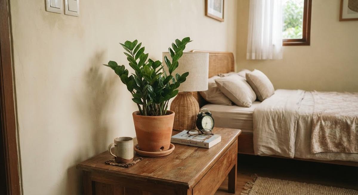 Tanaman yang tetap hidup di kamar dengan cahaya minim dan mudah dirawat untuk percantik ruangan model zz plant