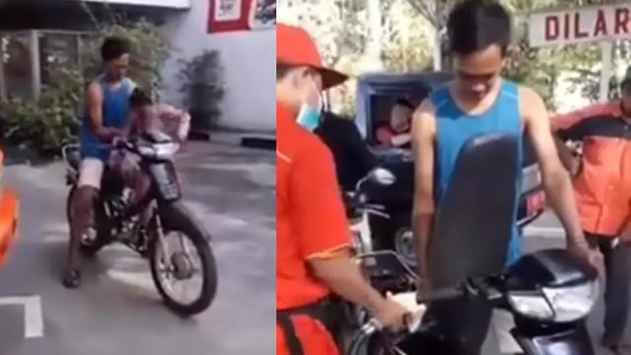 Motor modifikasi dipakai isi bensin (Instagram/@dramaojol.id)