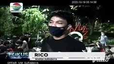 Wali Kota Surabaya, Tri Rismaharini memimpin razia protokol kesehatan bersama ratusan petugas gabungan, di Taman Bungkul yang menjadi tempat favorit warga, untuk berkumpul menghabiskan malam minggu.