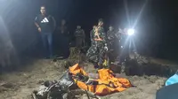 Pesawat latih tempur T-50i Golden Eagle jatuh Desa Nginggil, Kecamatan Kradenan, Kabupaten Blora, Jawa Tengah. (Liputan6.com/ Ahmad Adirin)