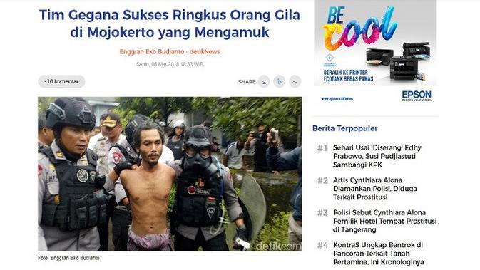 Gambar Tangkapan Layar Artikel dari Situs detik.com