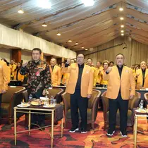 Oesman Sapta Odang (Oso) menghadiri pelantikan 86 pengurus baru Dewan Pimpinan Pusat (DPP) Hanura. (Ist)