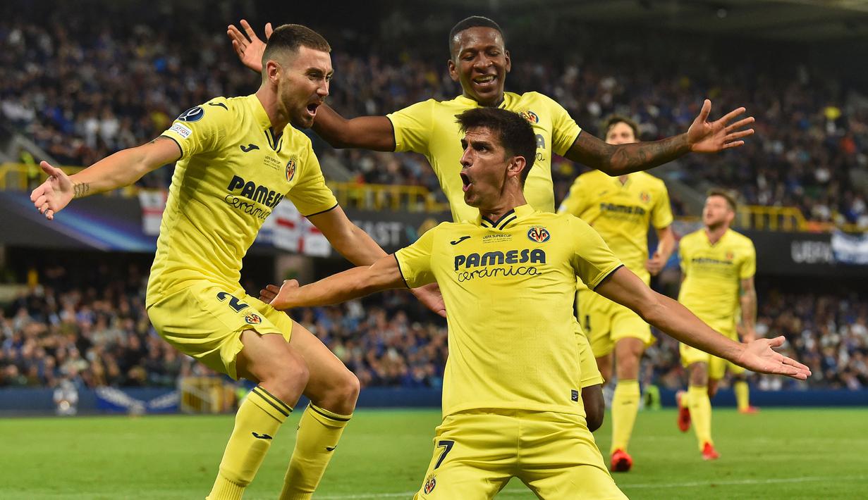Villarreal menjadi satu-satunya klub Liga Spanyol yang belum terkalahkan hingga pekan ini. Namun, klub yang berjuluk The Yellow Submarine tersebut hanya mampu menempati urutan ke-11 klasmen sementara karena hanya mampu menyabet dua kali kemenangan dan lima kali seri. (AFP/Paul Ellis)