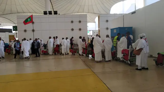 Jemaah Haji dari Maladewa di Bandara King Abdul Aziz, Jeddah. Liputan6.com/Nurmayanti