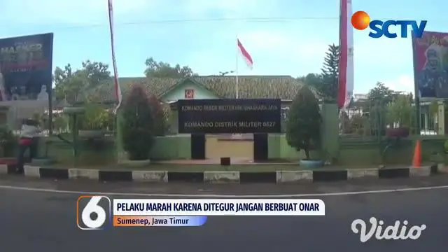 Seorang pemuda yang sedang mabuk menyerang seorang anggota TNI di Sumenep, Jawa Timur. Peristiwa yang terjadi di depan minimarket itu direkam oleh warga dan menjadi viral. Hal tersebut terjadi karena diduga pelaku marah akibat ditegur agar tidak memb...