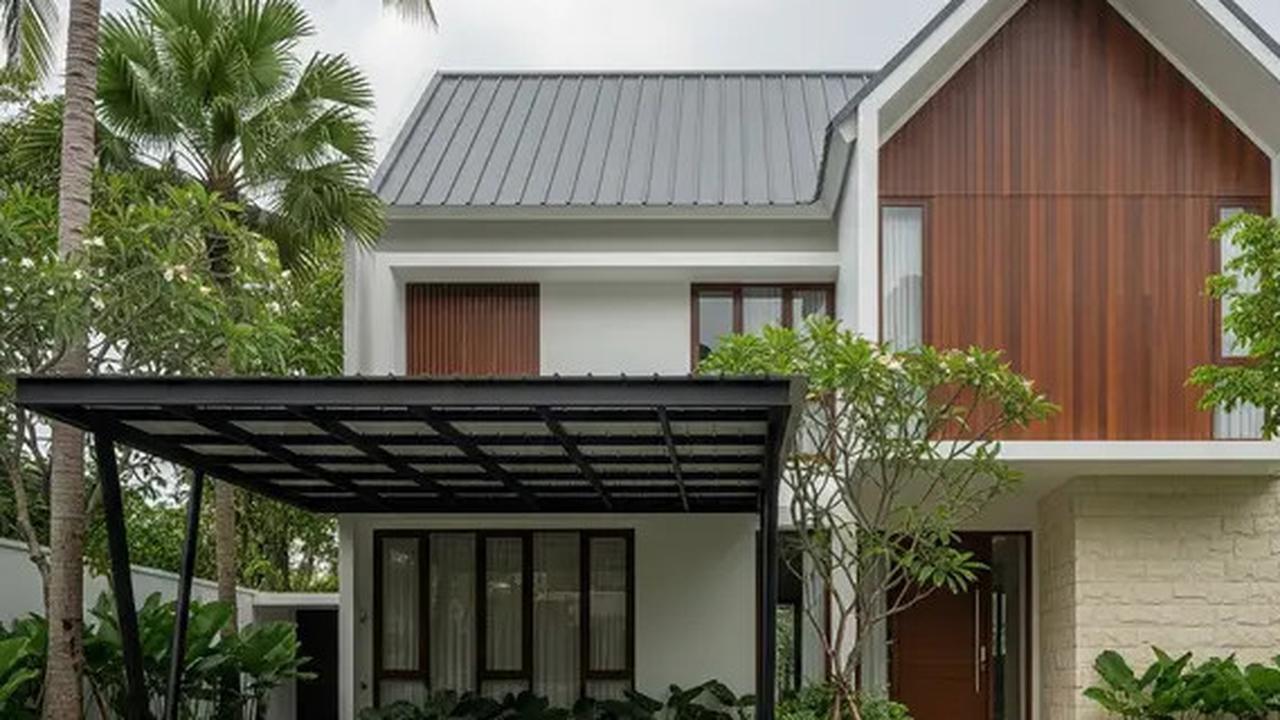 9 Model Rumah Minimalis dengan Atap Pelana dan Carport Baja Ringan yang Lagi Tren